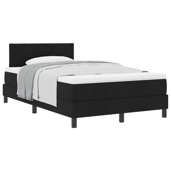 vidaXL Lit à ressorts avec tête de lit Noir 120 x 190 cm tissu