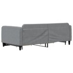 vidaXL Lit de jour avec gigogne et tiroirs gris clair 100x200 cm tissu