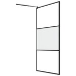 vidaXL Paroi de douche avec étagère Noir 115x195cm Verre ESG&Aluminium