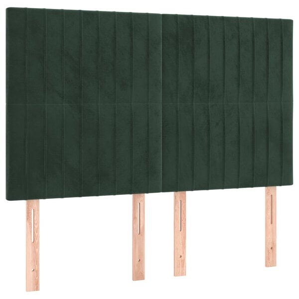 vidaXL Têtes de lit 4 Pièces Vert foncé 72x5x78/88 cm Velours