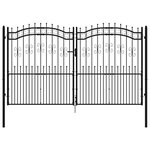 vidaXL Portail et sommet de lance Noir 305x223 cm Acier enduit poudre