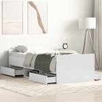 vidaXL Cadre de lit sans matelas blanc 90x200 cm