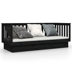 vidaXL Lit de jour sans matelas noir 90x190 cm bois de pin massif