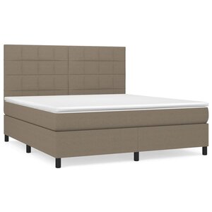 vidaXL Sommier à lattes de lit avec matelas Taupe 180x200 cm Tissu