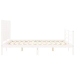 vidaXL Cadre de lit sans matelas blanc 160x200 cm bois massif