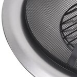 vidaXL Foyer extérieur avec gril en acier inoxydable 76 cm
