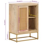 vidaXL Buffet noir 55x30x76 cm bois massif de manguier et fer