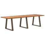 vidaXL Table à manger marron clair bois de chêne massif rectangulaire