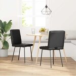 vidaXL Chaises à manger lot de 2 noir similicuir