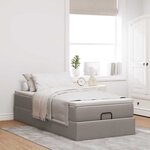 vidaXL Cadre de lit ottoman avec matelas taupe 80x200 cm tissu