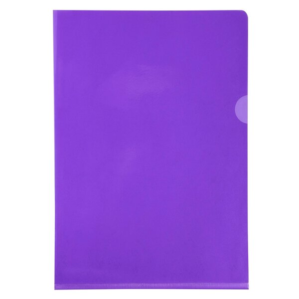 Sachet De 10 Pochettes Coin Pvc Lisse Haute Résistance 13/100e - A4 - Violet - X 10 - Exacompta
