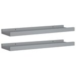 vidaXL Étagères à rebord pour cadre photo 2 Pièces Gris 40x9x3 cm MDF