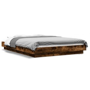 vidaXL Cadre de lit sans matelas chêne fumé 140x190 cm