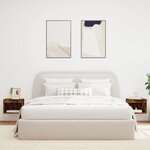 vidaXL Tables de chevet murales avec lumières LED 2 Pièces chêne fumé