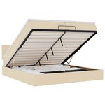 VidaXL Cadre de lit ottoman avec matelas crème 200x200cm tissu