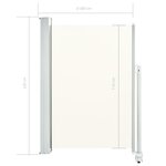 vidaXL Auvent latéral rétractable de patio 120 x 300 cm Blanc cassé