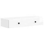 vidaXL Table d'appoint murale Blanc brillant 87 5 x 34 5 x 17 cm