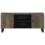 vidaXL Meuble TV noir 105x33x46 cm bois massif de manguier