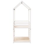 vidaXL Lit superposé avec toit blanc 90x200 cm bois de pin massif