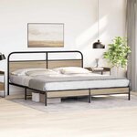 vidaXL Cadre de lit en métal sans matelas chêne fumé 193x203 cm