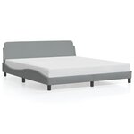 vidaXL Cadre de lit Dover gris clair 183x213 cm tissu