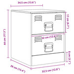 vidaXL Tables de chevet 2 Pièces vert 34 5x39x44 cm acier