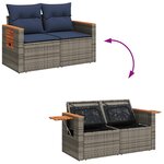 vidaXL Salon de jardin 8 Pièces avec coussins gris résine tressée