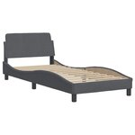 vidaXL Cadre de lit avec LED sans matelas Hanko gris foncé 80x200 cm velours