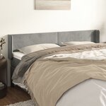 vidaXL Tête de lit avec oreilles Gris clair 183x16x78/88 cm Velours