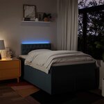 vidaXL Sommier à lattes de lit avec matelas bleu 120x190 cm tissu