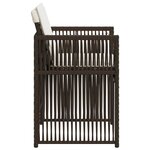 vidaXL Chaises de jardin avec coussins lot de 4 marron résine tressée
