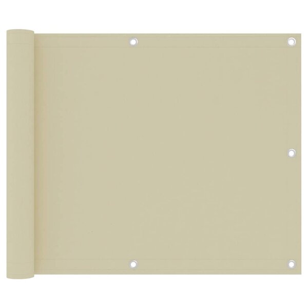 vidaXL Écran de balcon Crème 75x500 cm Tissu Oxford
