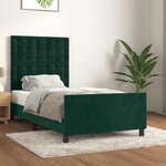 vidaXL Cadre de lit sans matelas vert foncé 80x200 cm velours