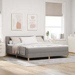 vidaXL Lit à ressorts avec matelas Taupe 200 x 180 cm Polyester