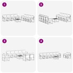 vidaXL Ensemble de canapés d'extérieur 9 pc Blanc et crème