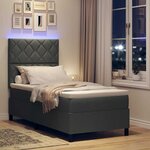vidaXL Lit à ressorts avec matelas Gris foncé 100 x 200 cm tissu