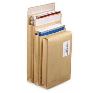 100 pochettes kraft renforcées dépliables - 26 x 28 cm