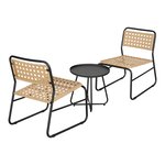 Ensemble de bistrot avec table basse et 2 chaises beige noir 03_0009406