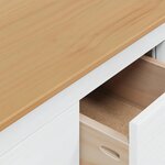 vidaXL Table basse HILL Blanc et marron miel 79 5 x 79 5 x 49 cm