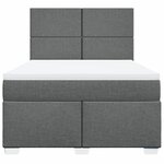 vidaXL Sommier à lattes de lit avec matelas Gris foncé 160x200cm Tissu