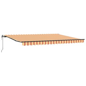 vidaXL Auvent Rétractable Automatique Jaune et Orange 450x350 cm