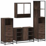 vidaXL Ensemble de meubles de salle de bain 4 Pièces chêne marron