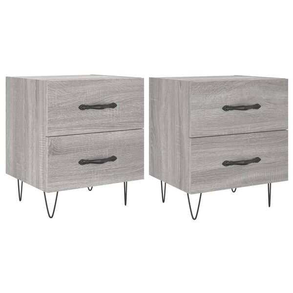 vidaXL Tables de chevet 2 Pièces sonoma gris 40x35x47 5 cm