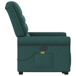 vidaXL Fauteuil inclinable de massage Vert foncé Tissu