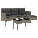 vidaXL Ensemble de canapé de jardin avec coussin 2 Pièces polyrotin