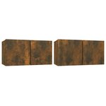 vidaXL Meubles TV suspendus 2 Pièces Chêne fumé 60x30x30 cm