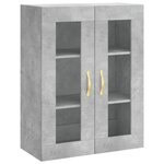 vidaXL Buffet haut Gris béton 69 5x34x180 cm Bois d'ingénierie
