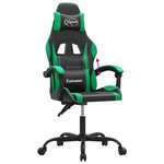 vidaXL Chaise de jeu Noir et vert Similicuir
