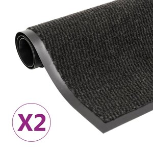 vidaXL Paillassons rectangulaires 2 Pièces 40 x 60 cm Noir