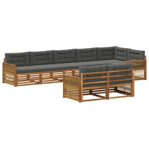 vidaXL Ensemble de canapés d'extérieur 8 pc Naturel et Anthracite